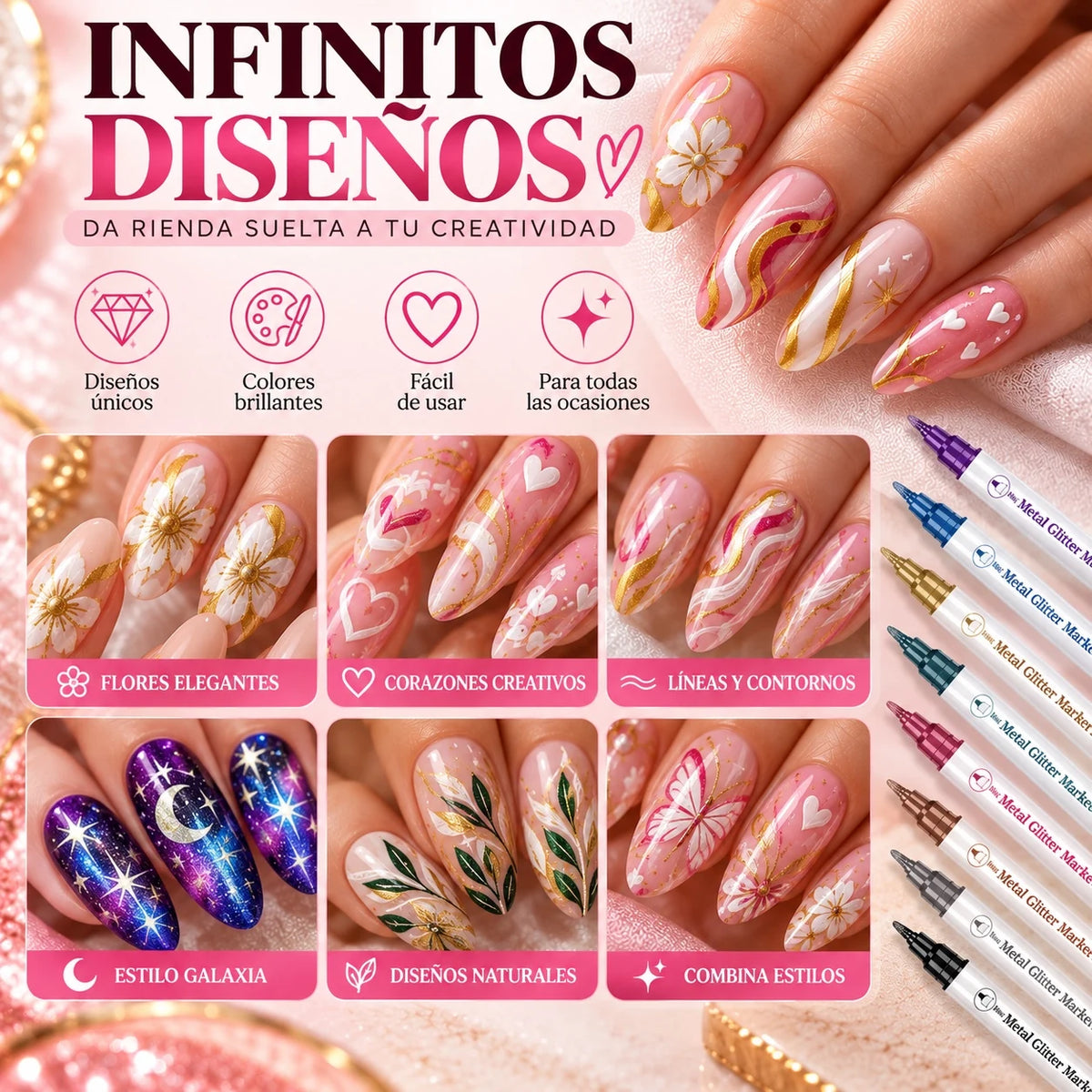 10 Rotuladores de Nail Art 3D